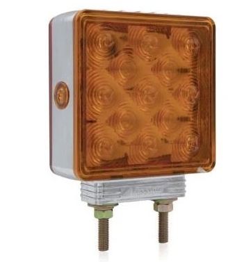 Sqaure Chrome Pedestal Amber