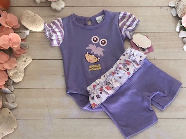DISNEY BABY CONJUNTO SHORT MORADO