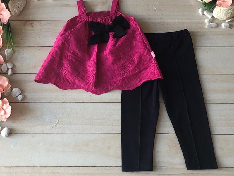 CONJUNTO 2 PZAS NIÑA BLUSA ENCANJE TIRANTE