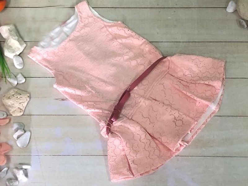VESTIDO PETO LARGO CINTO CHAROL  ROSA