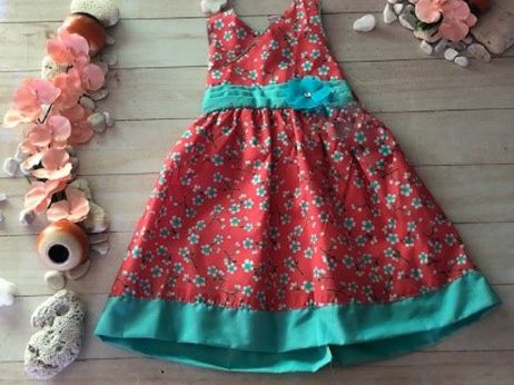 VESTIDO FLOREADO SALMON