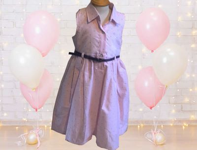 VESTIDO CUELLO POLO C/BOTONES ROSA