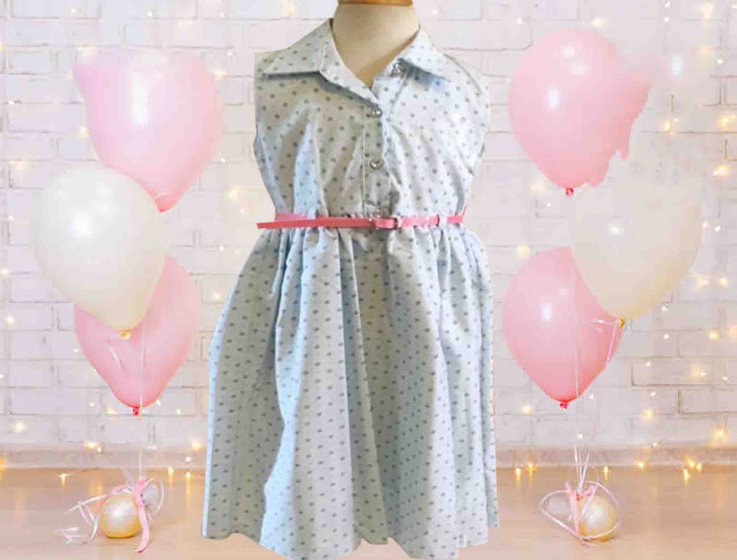 VESTIDO CUELLO POLO C/BOTONES AZUL