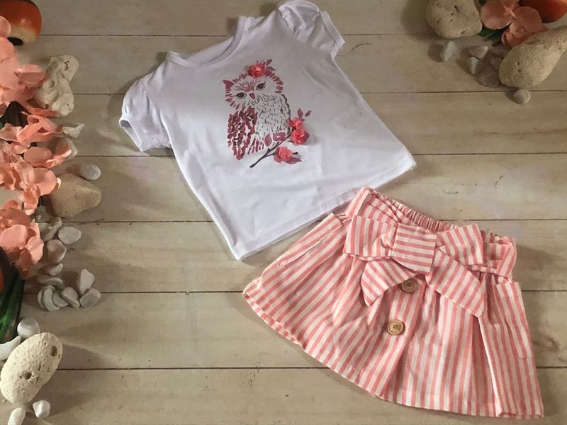 CONJUNTO 2PZ NIÑA BUHA C/FLORES ROSA