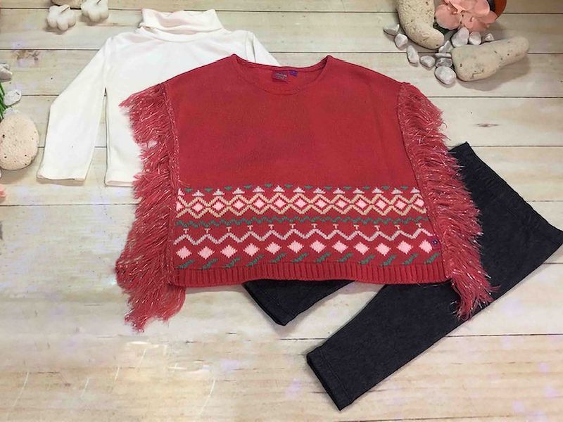 CONJUNTO 3 PZAS NIÑA MAÑANITA FIGURAS C/BARBAS SALMON