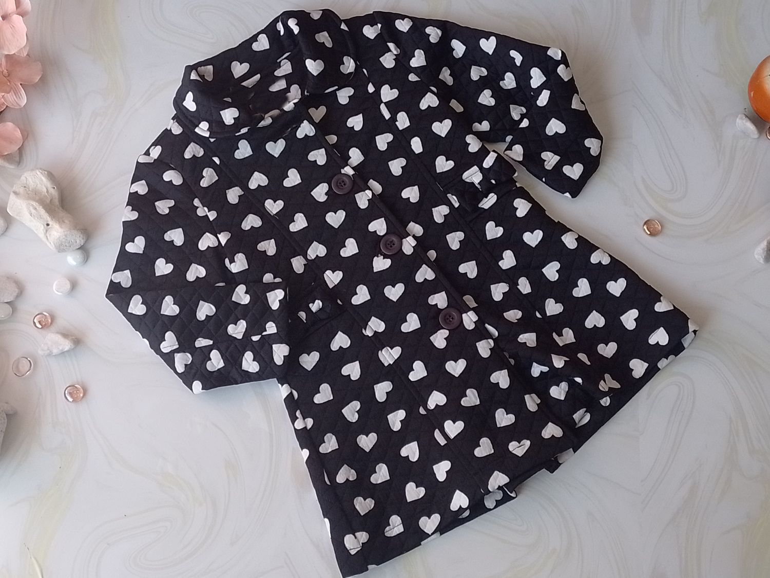 SACO NEGRO CORAZONES