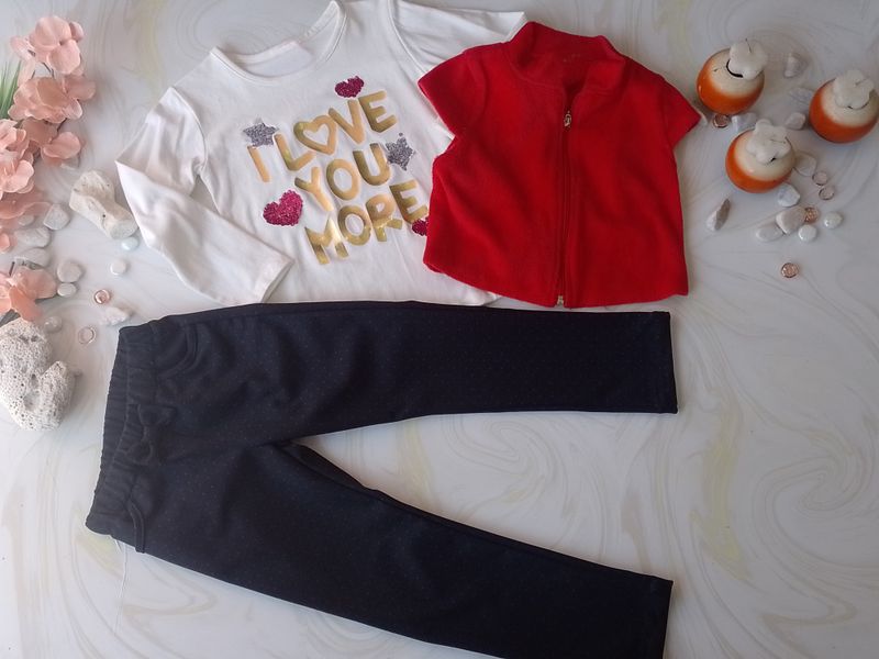 CONJUNTO 2 PAS TORERA ROJA BLUSA BLANCA