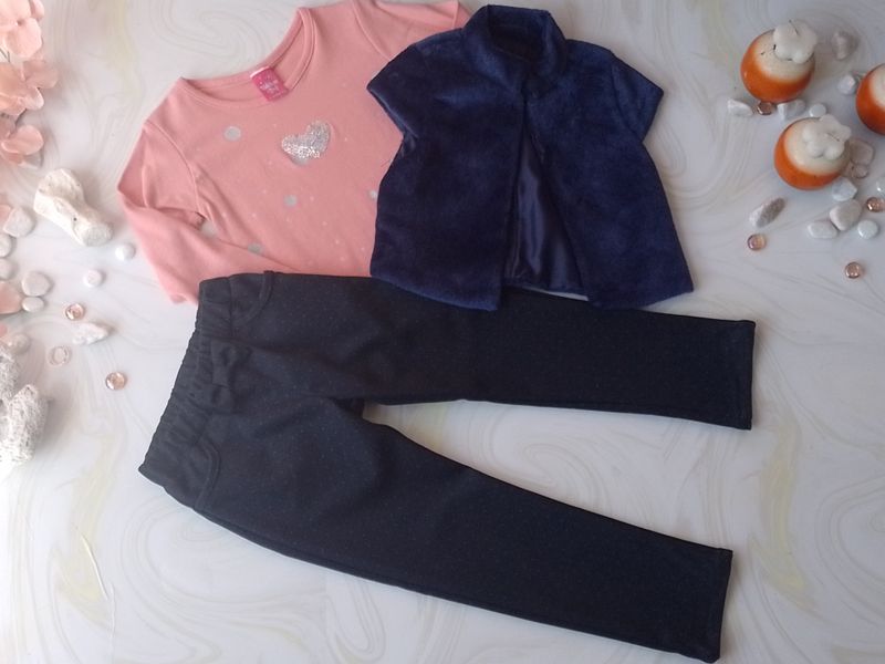 CONJUNTO 2 PZS TORERA AZUL BLUSA SALMON
