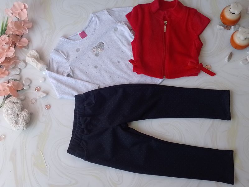 CONJUNTO 2 PAS TORERA ROJA BLUSA GRIS