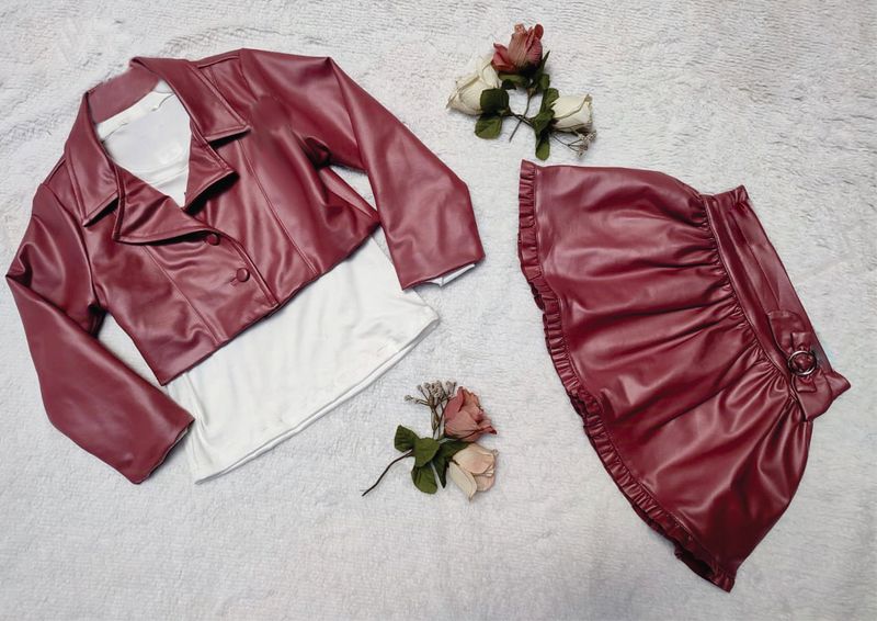 CONJUNTO 3 PZAS  VINI PIEL COLOR ROSA