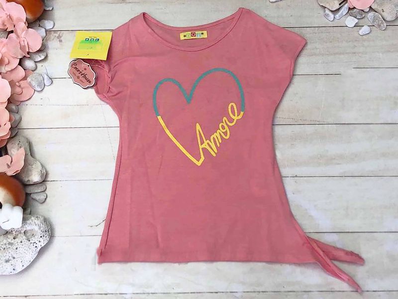 PLAYERA CORAL CORAZON VERDE