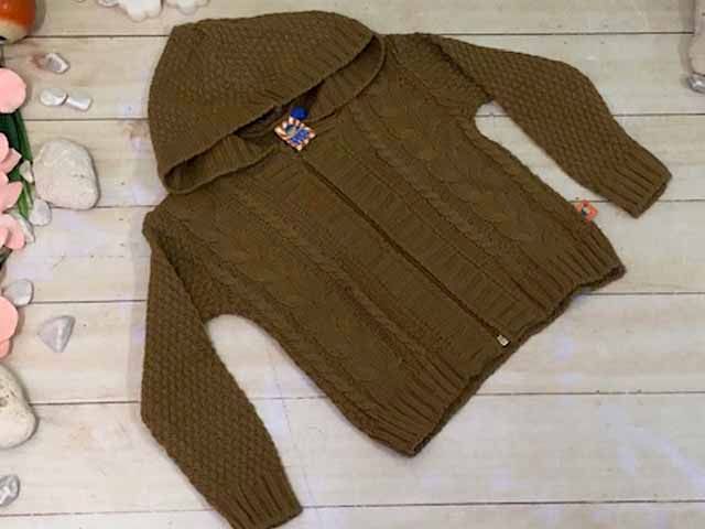 SWETER ÑO SENCILLO C/CAPUCHA CAFÉ