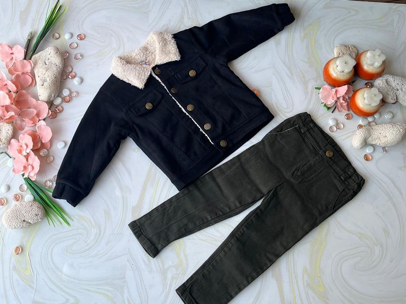 CONJUNTO 2 PZAS CHAMARA FORRADA C/RESOERTE NEGRO