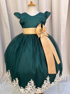 VESTIDO DE CEREMONIA COLOR VERDE BOTELLA
