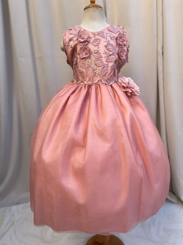 VESTIDO CEREMONIA COLOR PALO DE ROSA