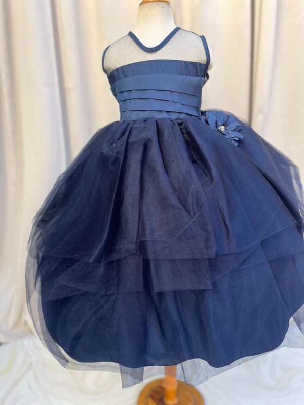 VESTIDO AZUL MARINO 2 OLANES