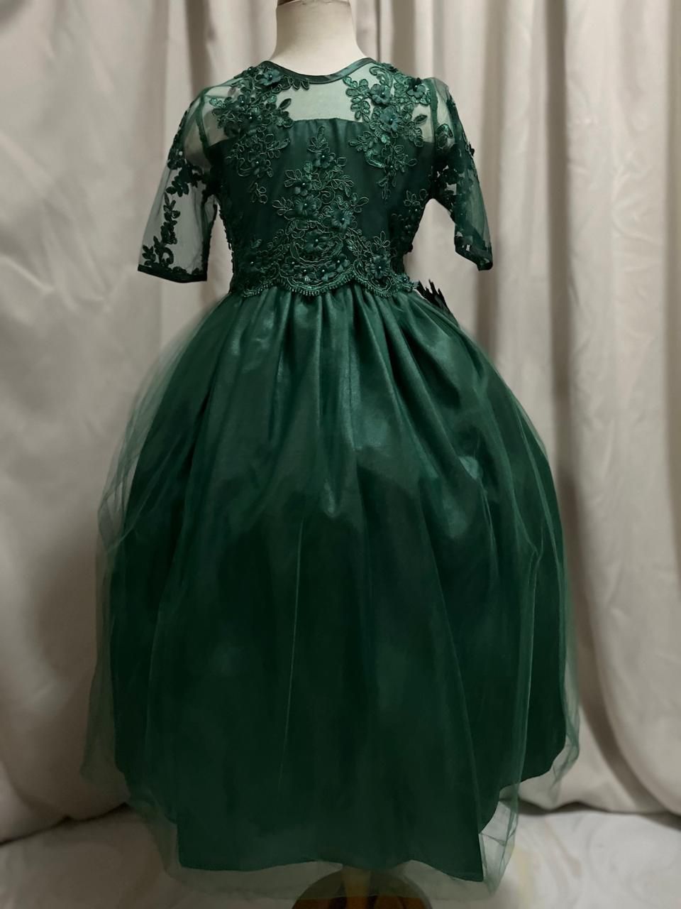 VESTIDO CEREMONIA COLOR VERDE BOTELLA