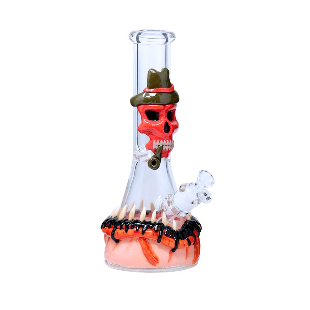 12.5&quot; Nice Glass 3D-Wrap Red Skull Beaker