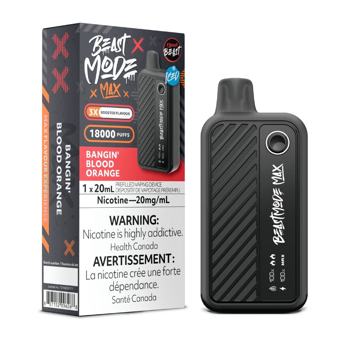 Flavour Beast Beast Mode Max18000 PUFFS  Disposable Vapes, Flavour: Bangin' Blood Orange Iced