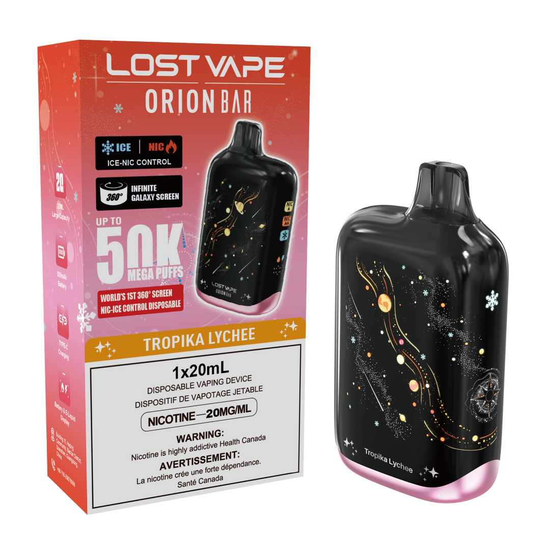 Lost Vape OrionBar 50K Disposable, Flavour: TROPIKA LYCHEE