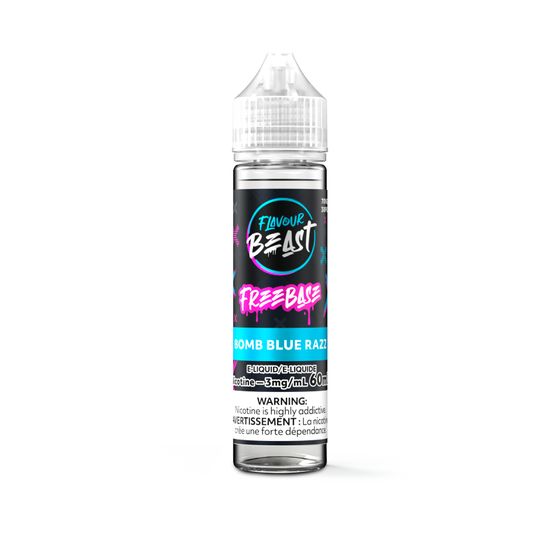FLAVOUR BEAST 60ML FREEBASE E-LIQUID, Flavour: Bomb Blue Razz, Strength: 3MG