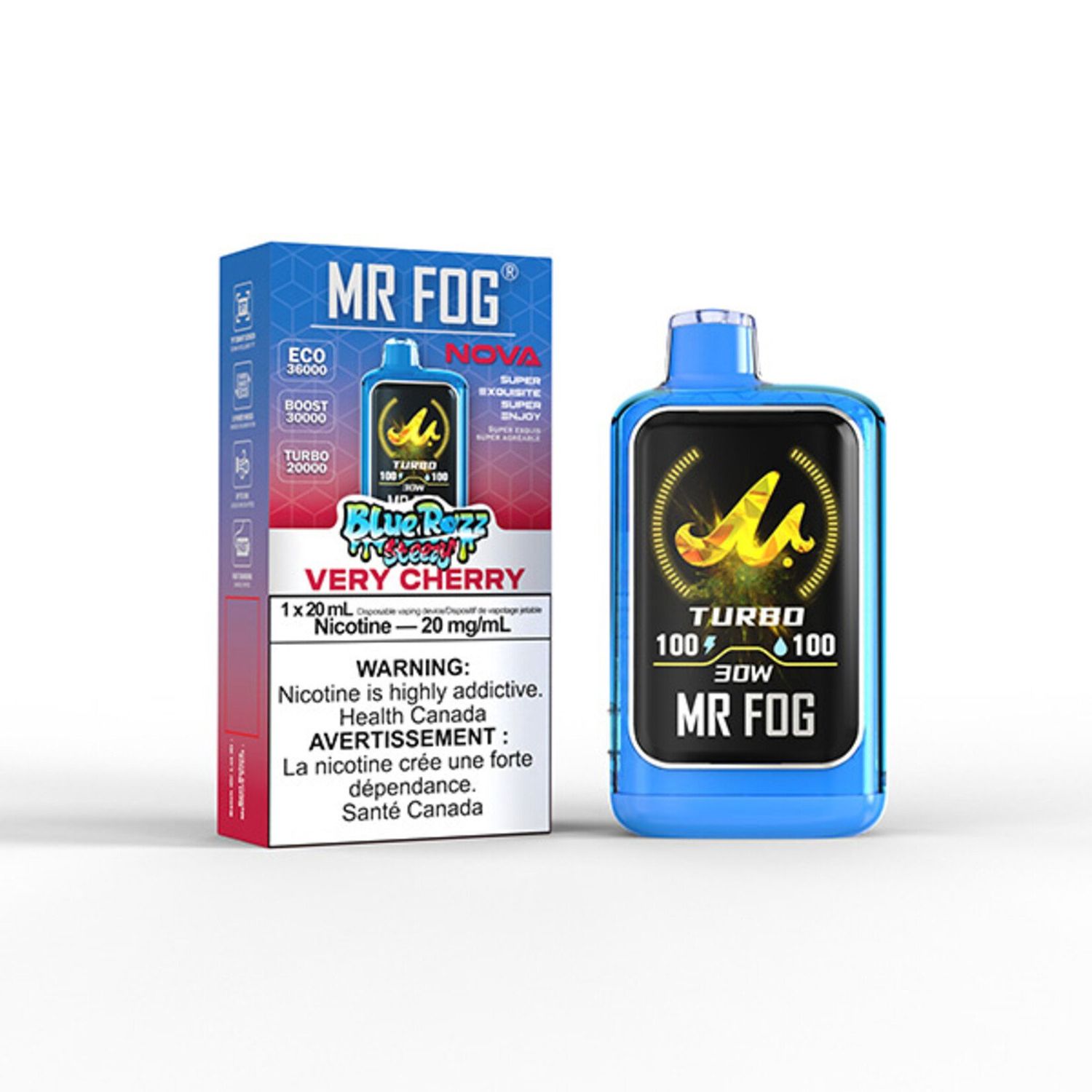 MR FOG NOVA BLUE RAZZ STEEZY 36K DISPOSABLE, Flavour: VERY CHERRY