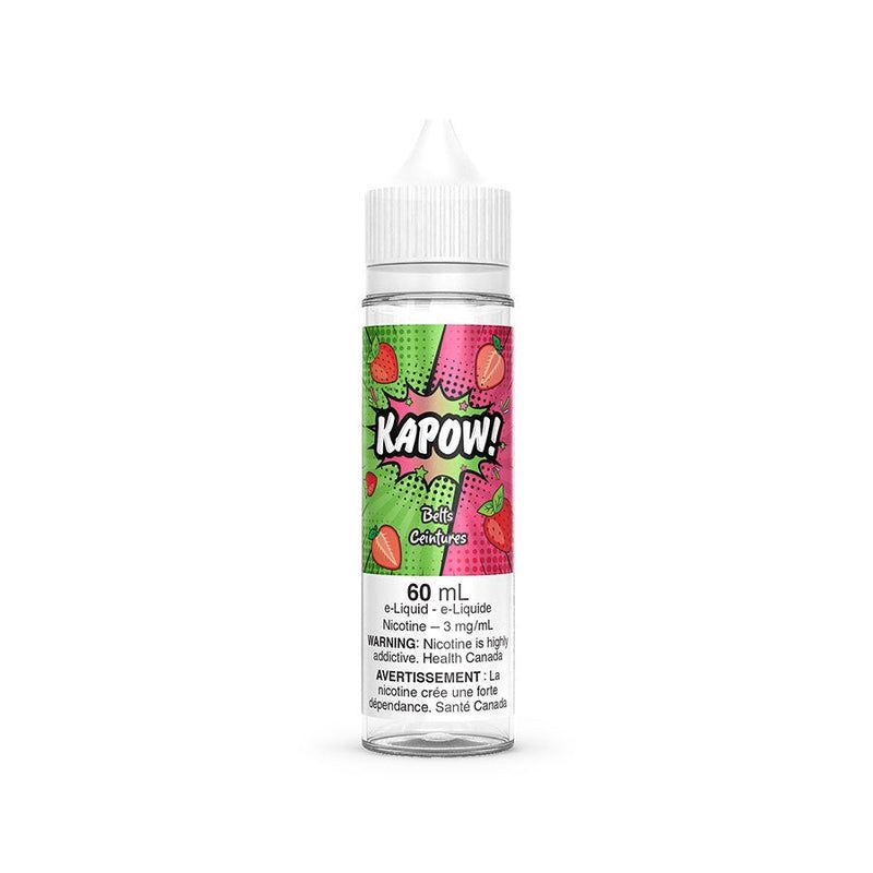 KAPOW 60ML FREEBASE E-LIQUID, Flavour: BELTS, Strength: 3mg/mL