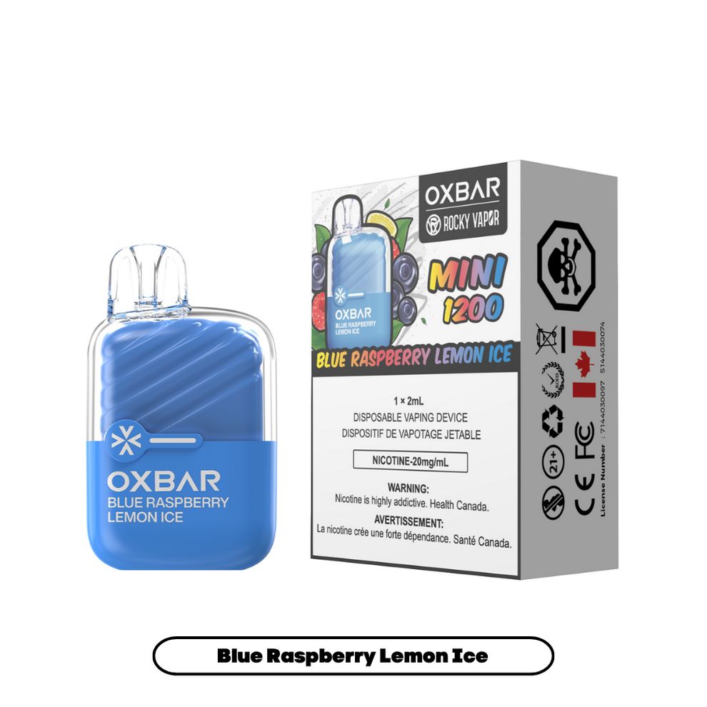Rocky Vapor Oxbar Mini 1200 PUFFS DISPOSAPLE, Flavour: Blue Raspberry Lemon Ice