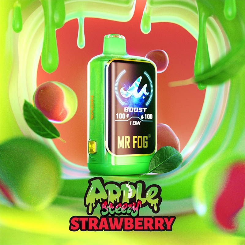 MR FOG NOVA 36K APPLE STEEZY DISPOSABLE, Flavour: NVAS01-APPLE STRAWBERRY, Strength: 20MG