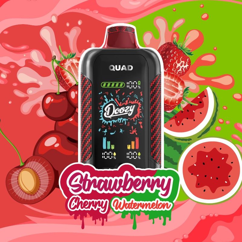 DOOZY QUAD 50K DISPOSABLE, Flavour: QU01-STRAWBERRY CHERRY +STRAWBERRY WATERMELON, Strength: 20MG