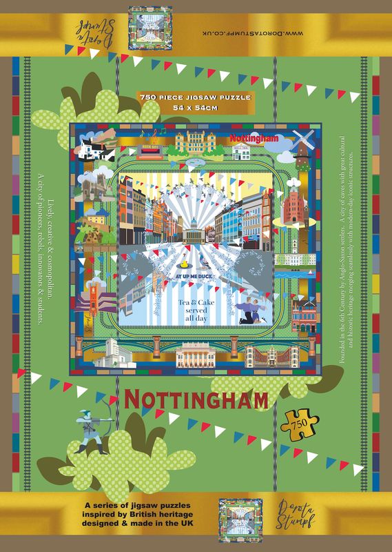 750 pc Famous Nottingham Landmarks Jigsaw from Dorota Stumpf