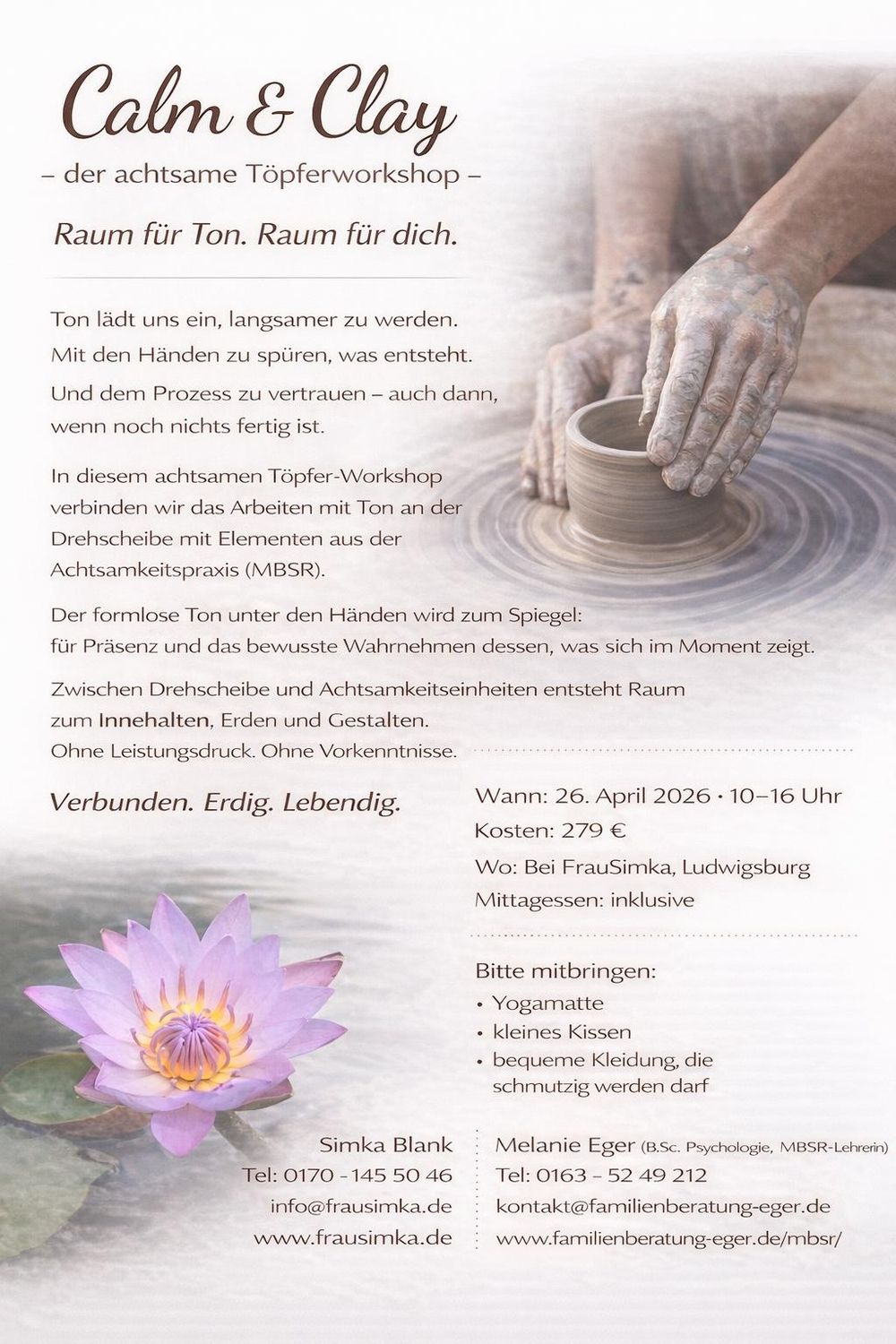 Calm and Clay: Der achtsame Töpferworkshop Calm and Clay: Der achtsame Töpferworkshop