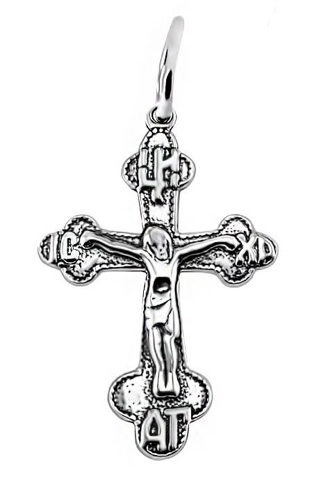 Orthodoxes Kreuz 925 Silber  Brüniert  Handgefertigt  Nr. 0014