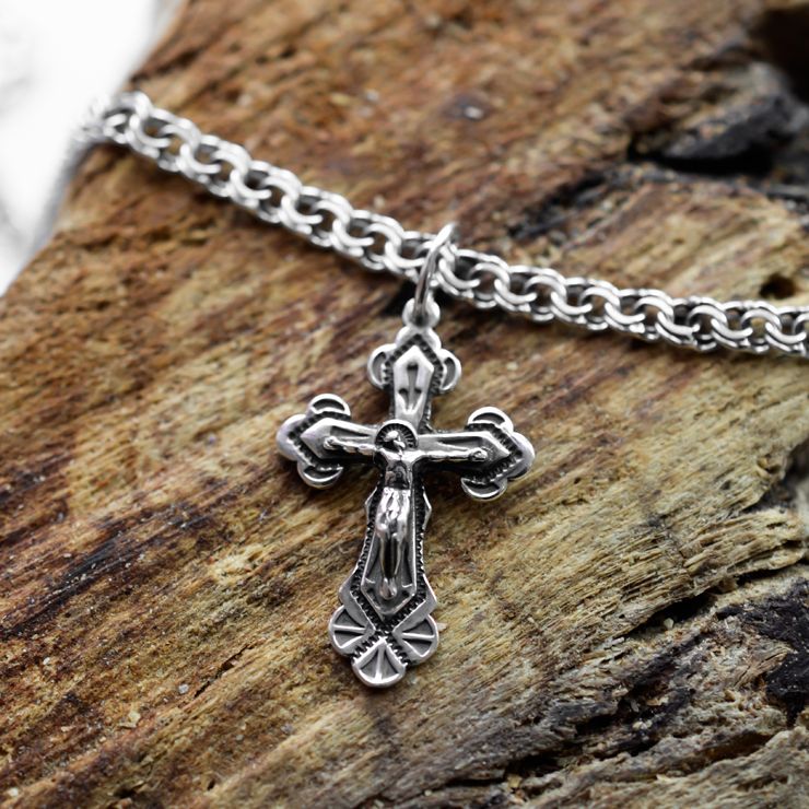 Orthodoxes Brüniertes Silberkreuz 0095