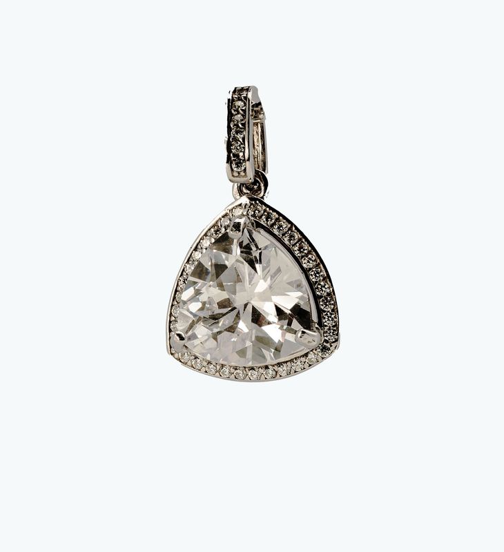 Silberanhänger mit weißen Zirkonia – 925er Sterlingsilber