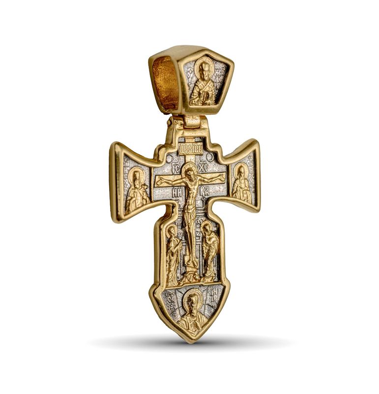 Christlich-orthodoxer Kreuzanhänger aus Sterling Silber 925