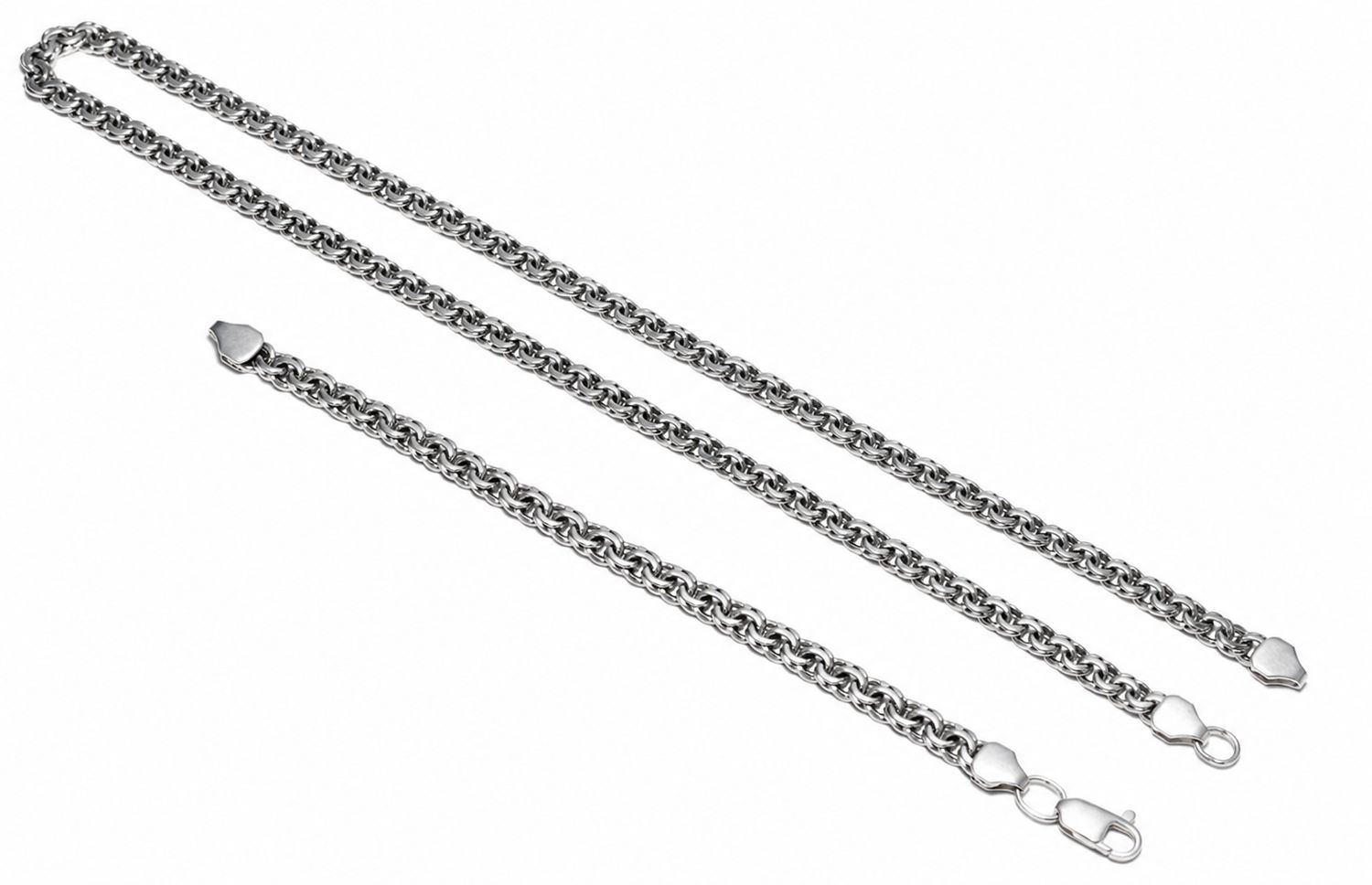Bismark Halskette + Armband set Echt 925-er Sterlingsilber Bismark Halskette + Armband set Echt 925-er Sterlingsilber