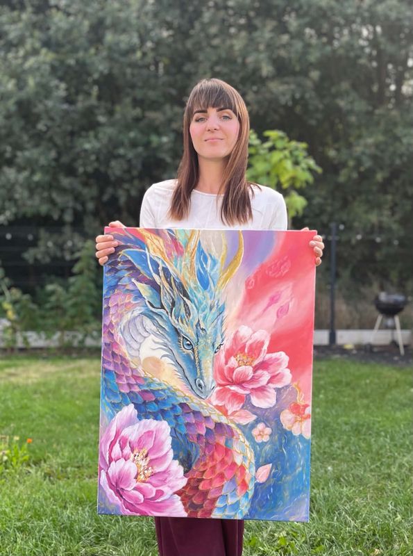 🐉 SMOK - Akryl na płótnie | 55 × 75 cm | 1390 zł