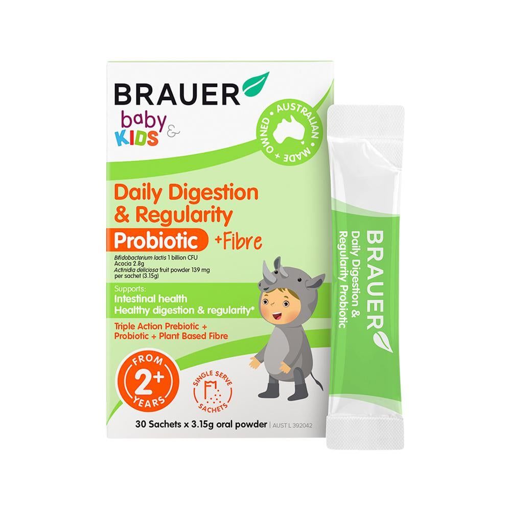 Baby &amp; Kids Daily Digestion &amp; Regularity Probiotic + Fibre Sachets Oral Powder 3.15g x 30 Pack