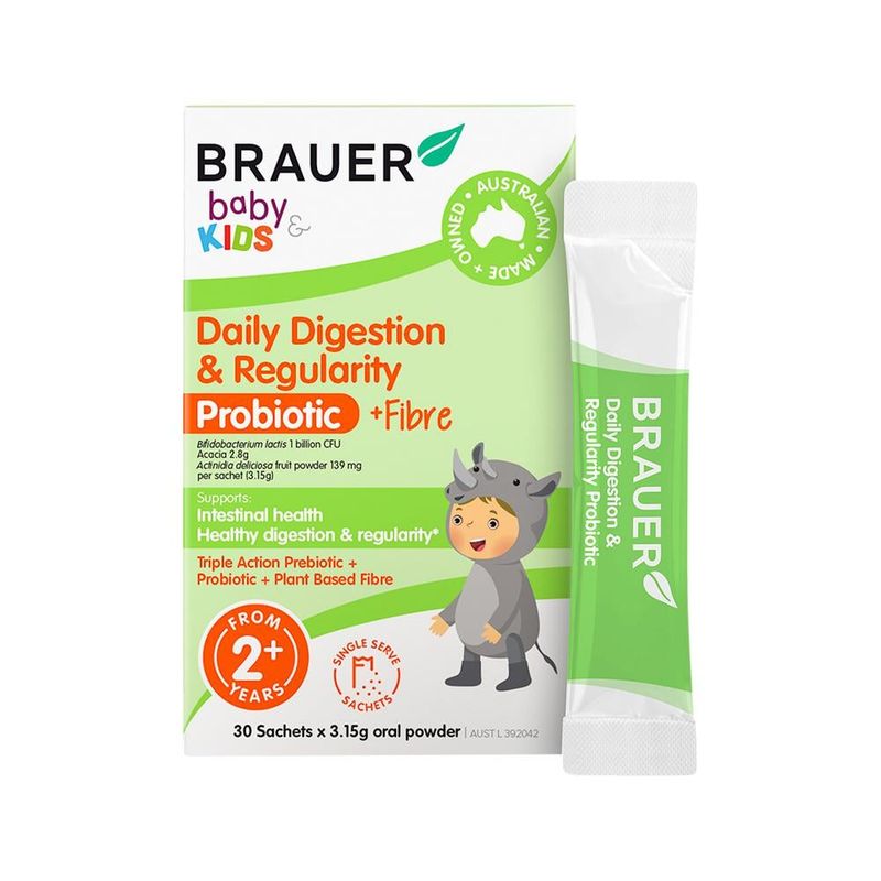 Baby &amp; Kids Daily Digestion &amp; Regularity Probiotic + Fibre Sachets Oral Powder 3.15g x 30 Pack