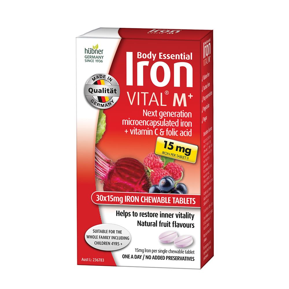 Body Essential Iron VITAL M+ (15mg Iron) Chewable 30t