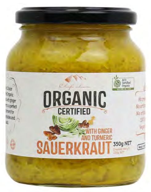 Organic Sauerkraut with Ginger &amp; Turmeric 350g