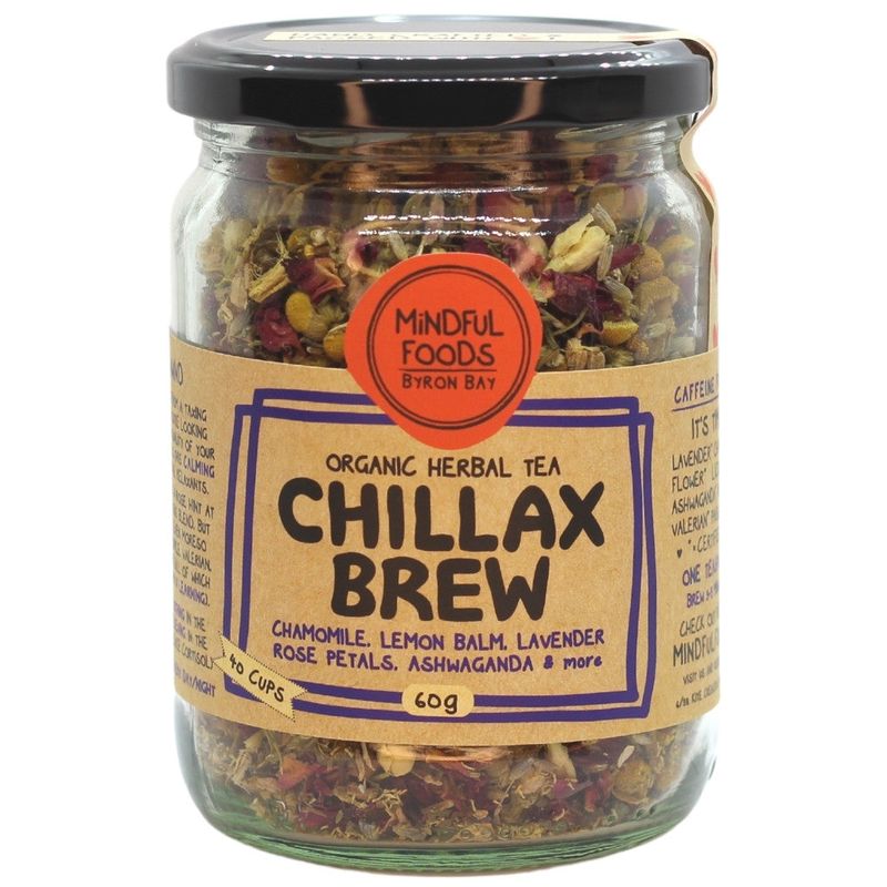 Chillax Brew Organic Herbal Tea 60g Jar