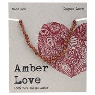 Children&#39;s Necklace Baltic Amber 33cm, Colour: Cognac Love