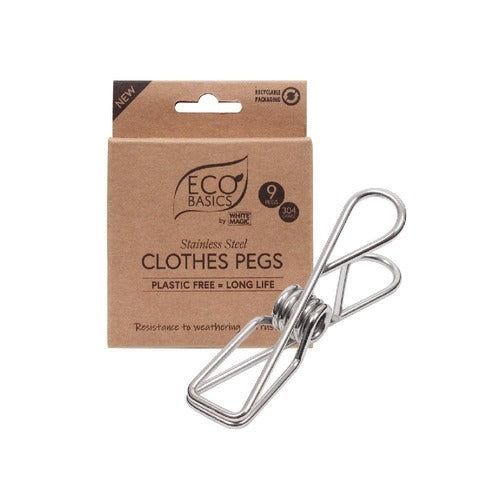 Clothes Pegs - Stainless Steel - 9pk