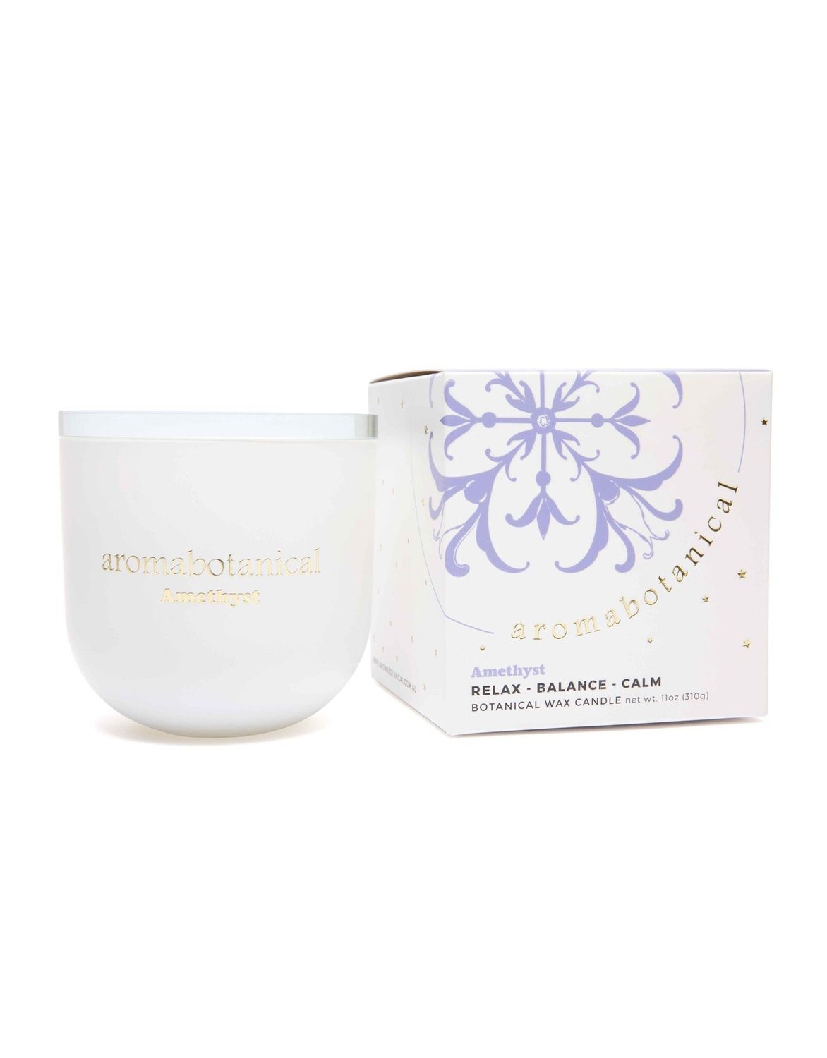 Crystal Candle 310g, Colour: Amethyst