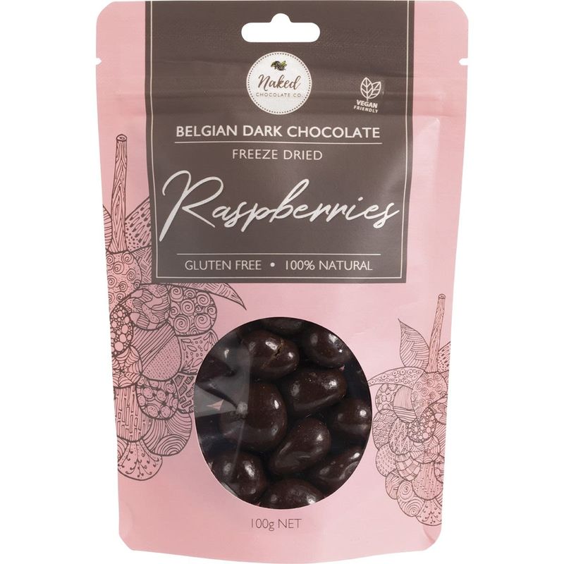 Dark Chocolate Freeze Dried Raspberries 100g