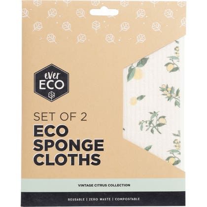 Eco Sponge Cloth Vintage Citrus 2pk