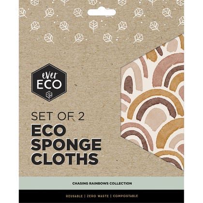 Eco Sponge Cloth Chasing Rainbows 2pk