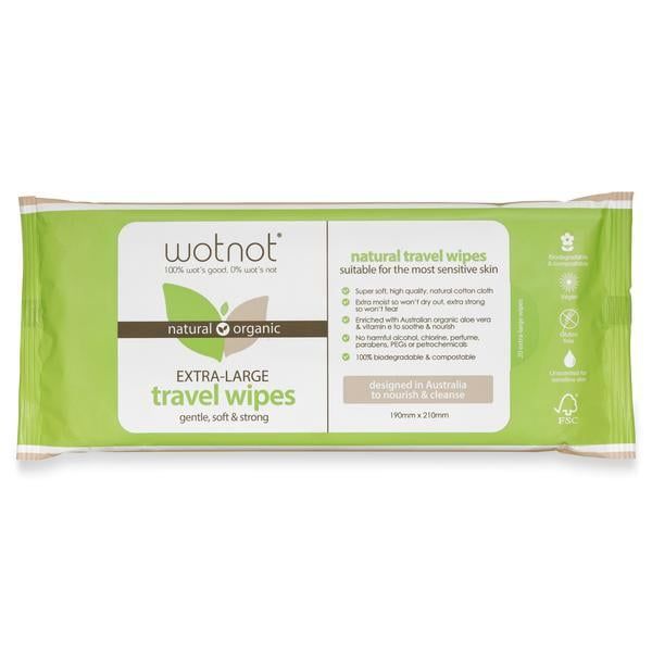 Extra Large Travel Wipes with Travel Case pk20